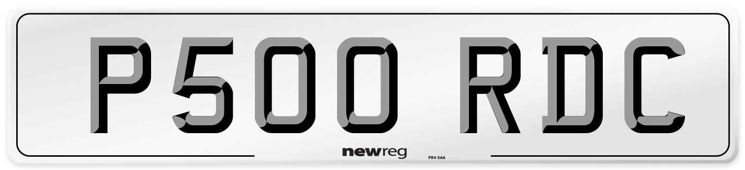 P500 RDC Number Plate from New Reg